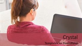  Presentation with hearing aid - Slide deck featuring wearing hearing aid using laptop background and a red colored foreground