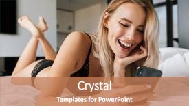  Presentation with bed - Beautiful theme featuring wearing lingerie laying in bed backdrop and a coral colored foreground