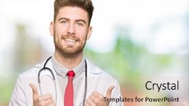  Presentation with medical sign - PPT layouts featuring wearing medical coat success sign background and a lemonade colored foreground