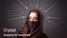  Presentation with islam anak muslim - Presentation enhanced with wearing niqab with white arrow background and a  colored foreground