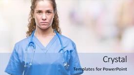  Presentation with simple - Presentation theme having wearing nurse or surgeon uniform background and a  colored foreground