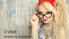  Presentation with fashion - Beautiful theme featuring wearing old-fashioned polka-dot backdrop and a mint green colored foreground