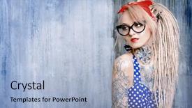  Presentation with modern - Theme featuring wearing old-fashioned polka-dot background and a light blue colored foreground