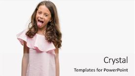  Presentation with girl pink baby shower - Theme enhanced with wearing pink dress sticking tongue background and a  colored foreground