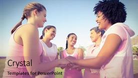  Presentation with breast cancer awareness - Presentation design having wearing pink for breast cancer background and a coral colored foreground