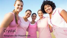  Presentation with breast cancer - Colorful presentation theme enhanced with wearing pink for breast cancer backdrop and a coral colored foreground