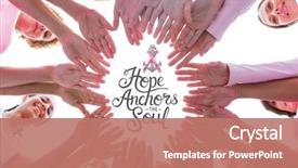  Presentation with breast cancer awareness - Colorful slide set enhanced with wearing pink for breast cancer backdrop and a coral colored foreground