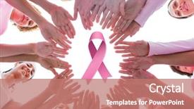  Presentation with pink ribbon breast awareness - Amazing slide set having wearing pink for breast cancer backdrop and a coral colored foreground