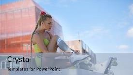  Presentation with roller skating - Slide deck enhanced with wearing roller skating shoe outdoors background and a  colored foreground
