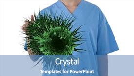  Presentation with scrubs - Audience pleasing presentation consisting of wearing scrubs interacting with virus backdrop and a teal colored foreground