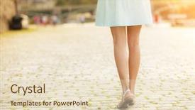  Presentation with summer - Presentation theme with wearing summer dress and sandals background and a lemonade colored foreground