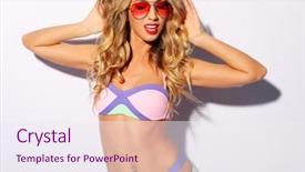  Presentation with sexy girl - PPT theme enhanced with wearing sunglasses girl with ideal background and a  colored foreground