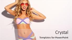  Presentation with black girl sexy fashionable mulatto - PPT theme featuring wearing sunglasses girl with ideal background and a sky blue colored foreground