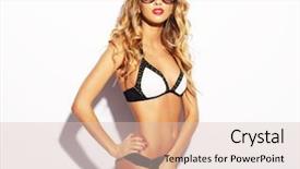  Presentation with sexy girl - Presentation design with wearing sunglasses girl with ideal background and a lemonade colored foreground