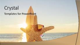  Presentation with pearls and starfish - Colorful presentation enhanced with wearing sunglasses on the beach backdrop and a  colored foreground