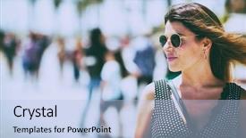  Presentation with nostalgia - Colorful slide deck enhanced with wearing sunglasses outdoor vintage nostalgia backdrop and a light blue colored foreground