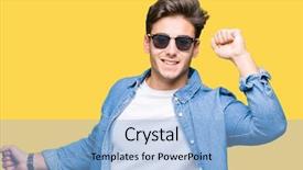  Presentation with dance and music - Presentation theme consisting of wearing sunglasses over isolated background background and a  colored foreground