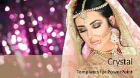  Presentation with indian traditional - Beautiful PPT theme featuring wearing traditional indian pakistani bridal backdrop and a coral colored foreground