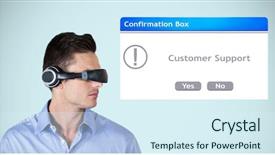  Presentation with digital identity theft - Audience pleasing presentation theme consisting of wearing vr headphones by confirmation backdrop and a  colored foreground