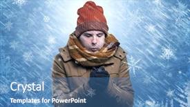  Presentation with clothing - Cool new slide deck with wearing warm clothing and freezing backdrop and a  colored foreground