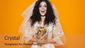  Presentation with scary halloween - Slide set featuring wearing wedding dress and scary background and a gold colored foreground