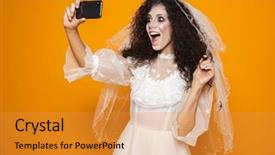  Presentation with zombie - Slides consisting of wearing wedding dress and scary background and a  colored foreground