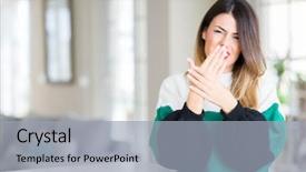  Presentation with winter - Audience pleasing PPT theme consisting of wearing winter sweater at home backdrop and a light gray colored foreground