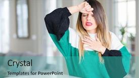  Presentation with bird flu virus - Cool new PPT layouts with wearing winter sweater at home backdrop and a teal colored foreground