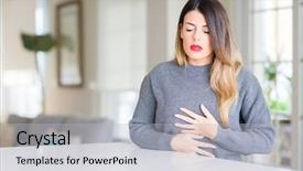  Presentation with winter - Beautiful presentation theme featuring wearing winter sweater at home backdrop and a light gray colored foreground