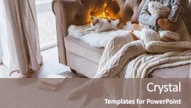  Presentation with winter scene - Presentation theme enhanced with weather - cold autumn or winter weekend background and a gray colored foreground