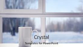  Presentation with cup of lemon tea - Theme featuring weather - cup of aromatic tea background and a light blue colored foreground