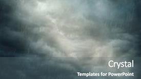  Presentation with rain clouds - Beautiful presentation design featuring weather - dark stormy clouds and rain backdrop and a gray colored foreground