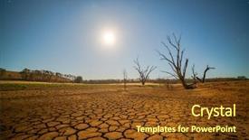  Presentation with cracked - Amazing presentation theme having weather - global warming concept dead tree backdrop and a tawny brown colored foreground