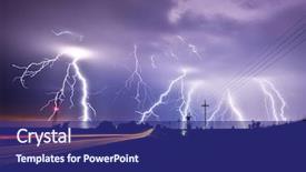  Presentation with storm - PPT theme consisting of weather - heavy lightning storm background and a navy blue colored foreground