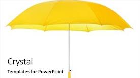  Presentation with umbrella - Beautiful theme featuring weather - opened umbrella isolated on white backdrop and a white colored foreground