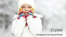  Presentation with winter weather - Presentation consisting of weather - portrait of cute little girl background and a white colored foreground