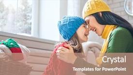  Presentation with family fashion - Presentation enhanced with weather - winter portrait of happy loving background and a coral colored foreground