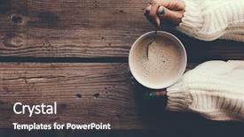  Presentation with winter weather - Slides having weather - woman holding cup of hot background and a gray colored foreground