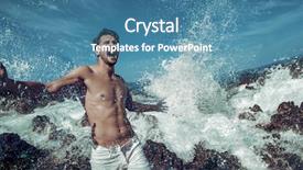  Presentation with athlete - PPT layouts having weather - young macho man model athlete background and a teal colored foreground