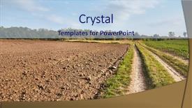  Presentation with agriculture field - Presentation theme enhanced with weather agriculture - agricultural field with tractor trail background and a light blue colored foreground