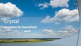  Presentation with sky blue - Presentation theme enhanced with weather agriculture - picturesque rural lanscape with blue background and a teal colored foreground