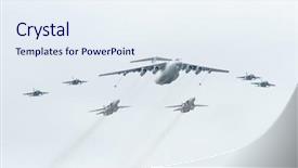  Presentation with aerial refueling - PPT layouts having weather attack aircraft yak-130 background and a sky blue colored foreground