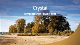  Presentation with catastrophe - Cool new PPT theme with weather catastrophe - dried lake with some boats backdrop and a  colored foreground