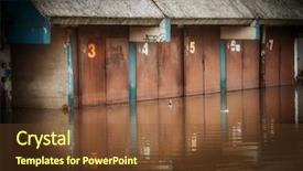  Presentation with catastrophe - Audience pleasing presentation design consisting of weather catastrophe - flooded garage backdrop and a tawny brown colored foreground