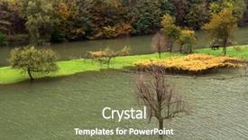  Presentation with catastrophe - Presentation enhanced with weather catastrophe - flooded garden background and a violet colored foreground