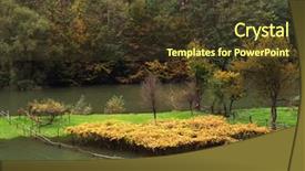  Presentation with catastrophe - PPT theme consisting of weather catastrophe - flooded garden background and a  colored foreground