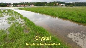  Presentation with czech republic - Presentation enhanced with weather catastrophe - flooded road radbuza river pilsen background and a tawny brown colored foreground