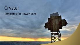  Presentation with mountain top - Theme enhanced with belarus heart shaped sticker background and a sky blue colored foreground