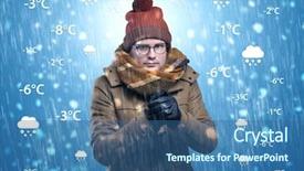  Presentation with forecast - Beautiful slide deck featuring weather condition and forecast backdrop and a ocean colored foreground