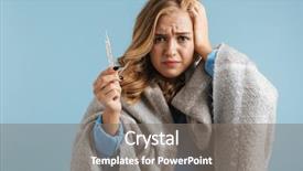  Presentation with blue - Presentation enhanced with weather disease - image of sick young woman background and a gray colored foreground